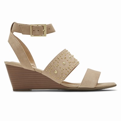 Rockport Total Motion Taylor Studded Wedges Damen Beige XYL-068923